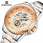 Naviforce NF9186 Chain Strap Silver & Rose Gold Color  Watch