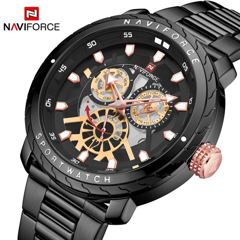Naviforce NF9158 Chain Strap Black Color  Watch