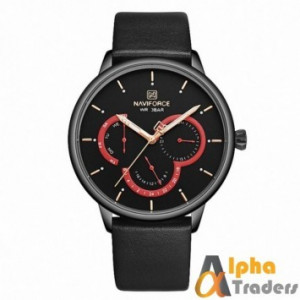 NAVIFORCE NF3011M Black Leather Men Watch