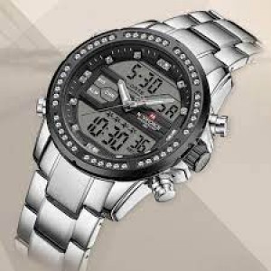 Naviforce NF9190 Chain Strap Silver & Black Color  Watch