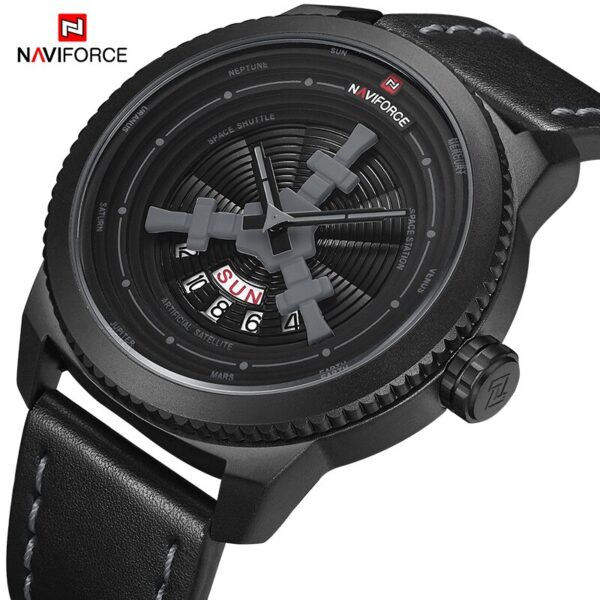 NAVIFORCE NF9156M Watch Leather Strap With Day & Date