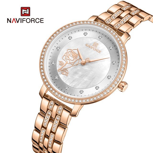 Naviforce NF-5017L Ladies Chain Strap Gold Color Watch