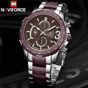 Naviforce NF-8017M Chronograph Chain Strap Purple Color Watch