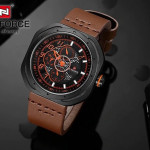 NAVIFORCE NF9141M Watch Chronograph Leather Strap