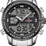 Naviforce NF9190 Chain Strap Silver & Black Color  Watch