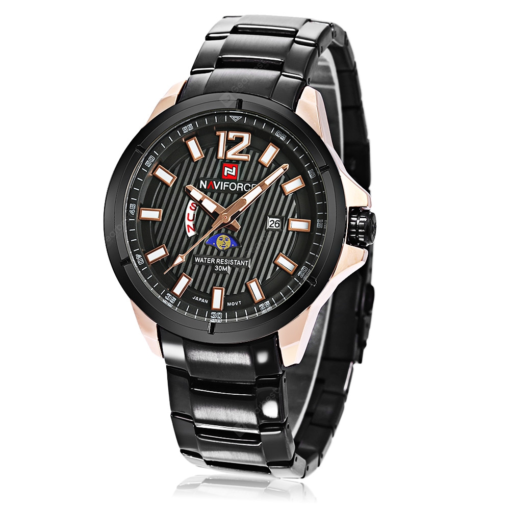 Naviforce NF-9084 Chain Strap  Black Color  Watch