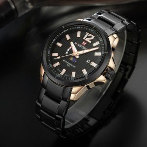 Naviforce NF-9084 Chain Strap  Black Color  Watch