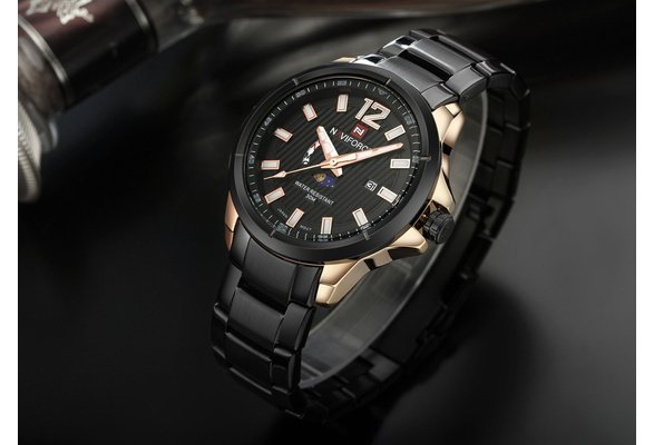 Naviforce NF-9084 Chain Strap  Black Color  Watch