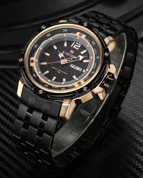 Naviforce NF-9073 Chain Strap & Gold  Black Color  Watch