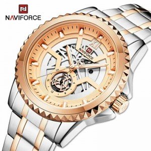 Naviforce NF9186 Chain Strap Silver & Rose Gold Color  Watch