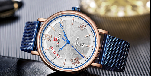 Naviforce NF-3006 Chain Strap Rose Gold & White Color Watch