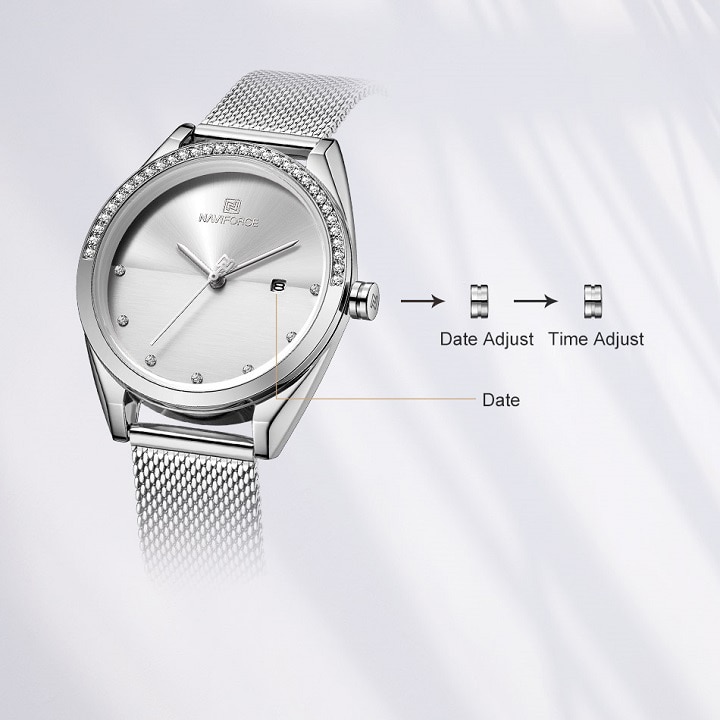 Naviforce NF-5015L Ladies Chain Strap Silver Color Watch
