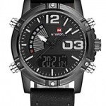 Naviforce NF9095 Leather Strap Black Color Watch