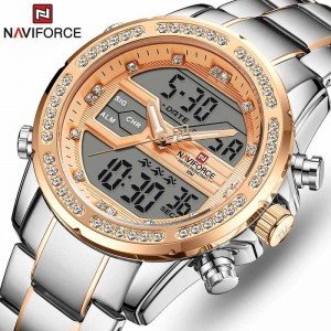 Naviforce NF9190 Chain Strap Silver & Gold Color  Watch