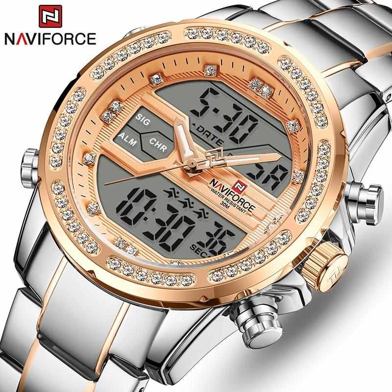 Naviforce NF9190 Chain Strap Silver & Gold Color  Watch