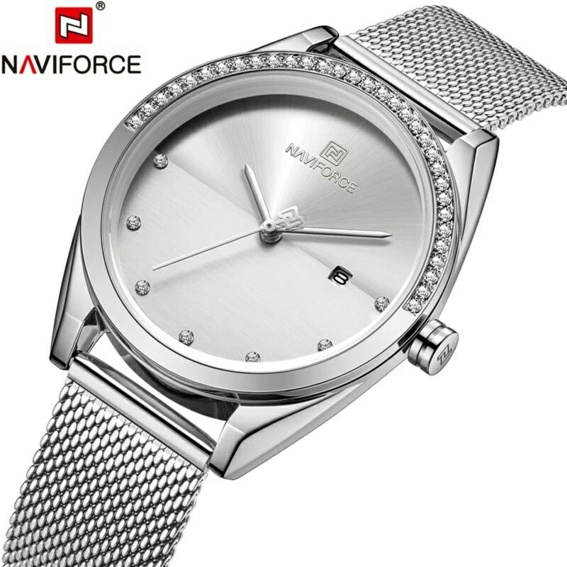 Naviforce NF-5015L Ladies Chain Strap Silver Color Watch