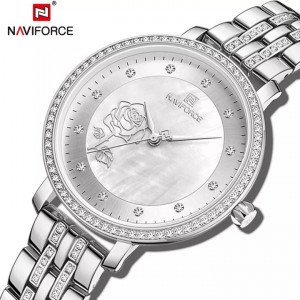 Naviforce NF-5017L Ladies Chain Strap Silver Color Watch