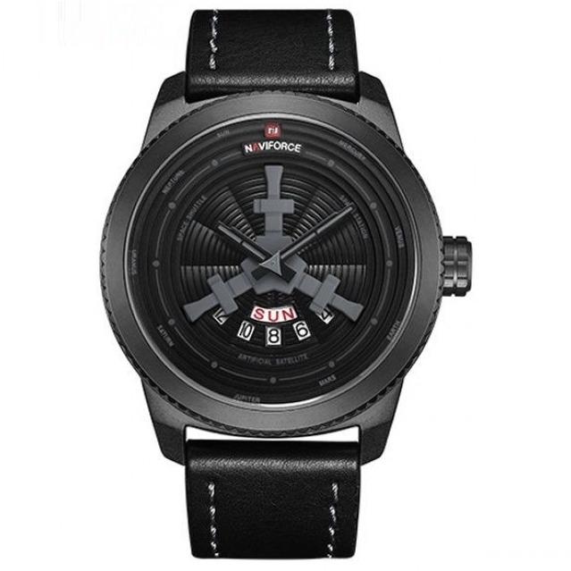 NAVIFORCE NF9156M Watch Leather Strap With Day & Date