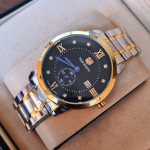 True Worth WL-2053 Black & Gold Chain Strap Watch