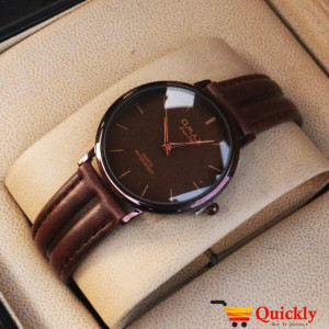 Omax SC 7491 Is Men Leather Analog Watch With Brown Leather Band