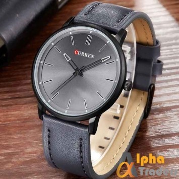 Curren M8233 Watch Leather Strap Grey Color