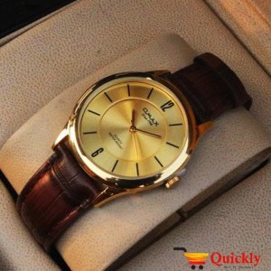 Omax SC 7491 Is Men Leather Analog Brown Band Watch