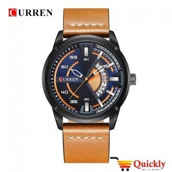 Curren M8298 Watch Leather Strap With Date