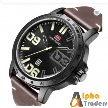 Mini Focus MF0169 Men Leather Analog Watch With Brown Band