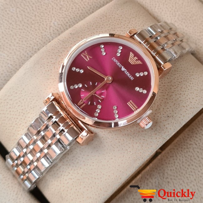 Emporio Armani AR-1840 Ladies Watch Purple & Gold