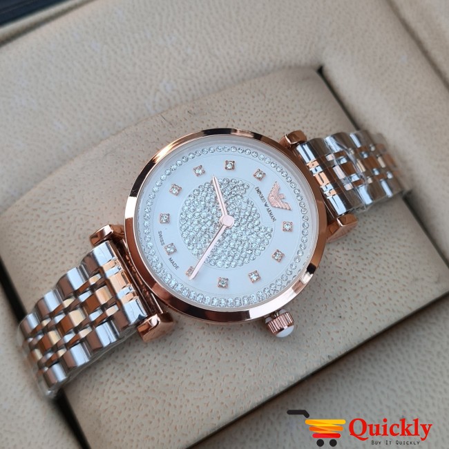 Emporio Armani AR-1840 Ladies Watch White & Gold
