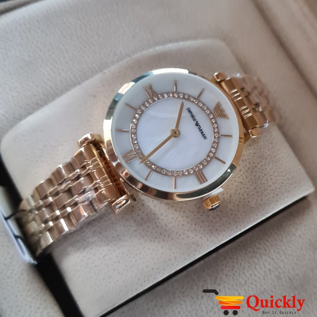 Emporio Armani AR-11206 Ladies Watch White & Gold