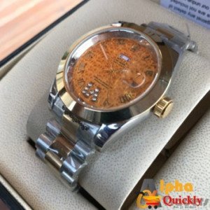 Rolex Oyster Perpetual Date Just Chain Analog Watch With Golden Chain Amazing