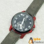 Rolex Watch Leather Strap Stylish Watch With Down Seconds