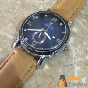 Rolex Oyester Perpatual Watch Leather Strap Wrist Watch With Date
