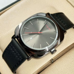 Tomi T084 Men Leather Watch Black Dial