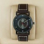 Tomi T033 Men Leather Watch With Black Leather and Golden or Black Dial