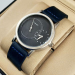 Tomi T087 Men Leather Watch With Blue & Silver Dial
