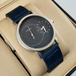 Tomi T087 Men Leather Watch With Blue & Silver Dial