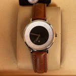 Tomi T065 Men Leather Watch With Brown Strip and Black and White Dial