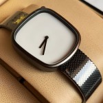 Tomi T077 Men Chaffer Chain Strap Watch Black & White Dial