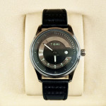 Tomi T099 Black Dial Leather Strap Watch