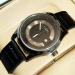 Tomi T099 Black Dial Leather Strap Watch