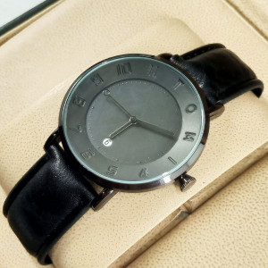 Tomi T085 Black Dial Leather Strap Watch