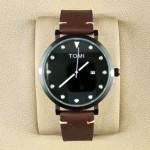 Tomi T074 Men Leather Watch Black Dial