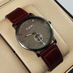 Tomi T073 Men Black Dial Leather Strap Watch