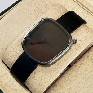 Tomi T077 Men Black Dial Leather Strap Watch