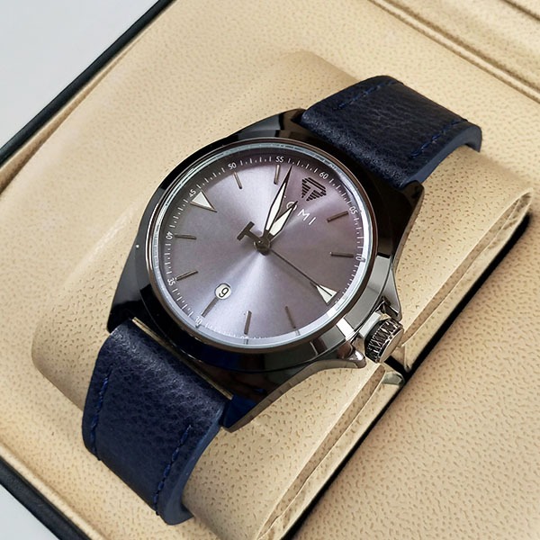Tomi T041 Men Blue Dial Leather Strap Watch
