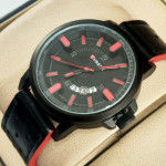 CURREN M8228 Fashion Date Display Leather Strap
