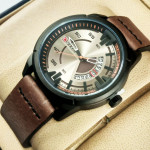 Curren M8298 Watch Leather Strap Date in Dial