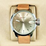 Curren M8208 Men's Watch  Brown Leather Strap grey diagonal